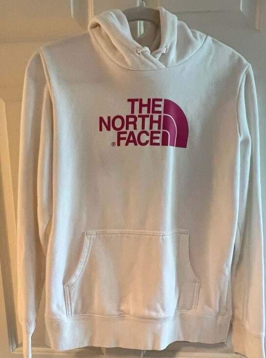 The North Face Tops - The North Face Women's Medium White Pink Logo Breast Cancer Awareness Hoodie